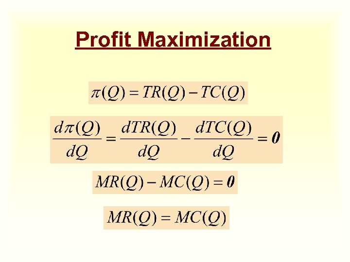 Profit Maximization 