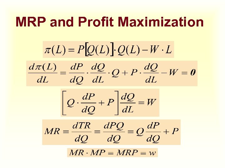 MRP and Profit Maximization 