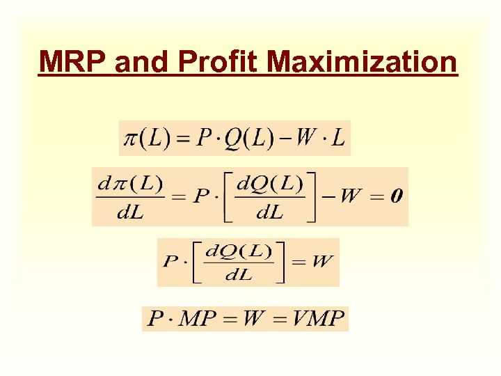 MRP and Profit Maximization 