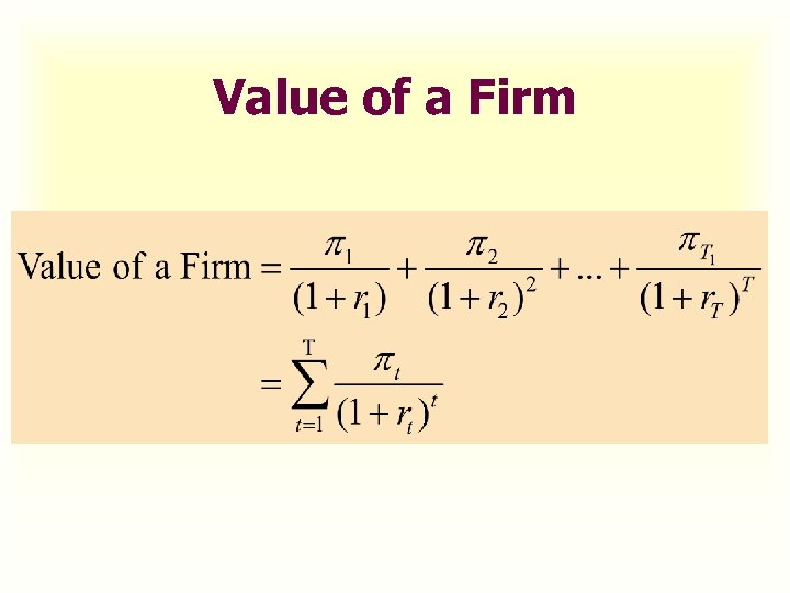 Value of a Firm 