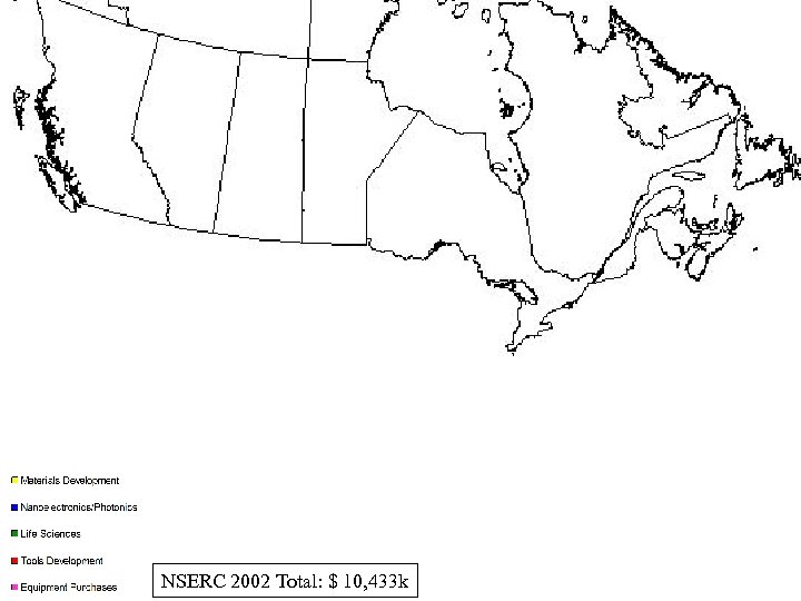 NSERC 2002 Total: $ 10, 433 k 
