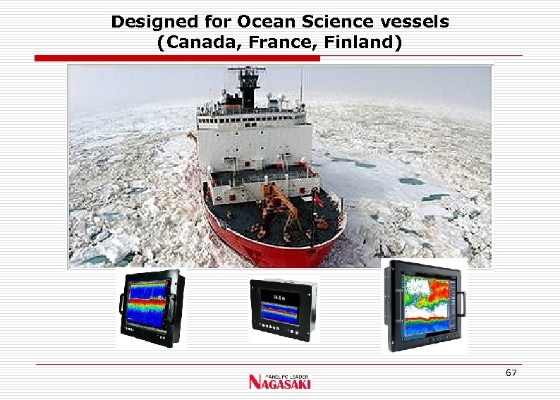 Designed for Ocean Science vessels (Canada, France, Finland) 67 