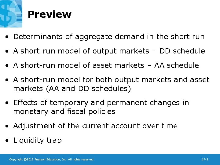 Preview • Determinants of aggregate demand in the short run • A short-run model