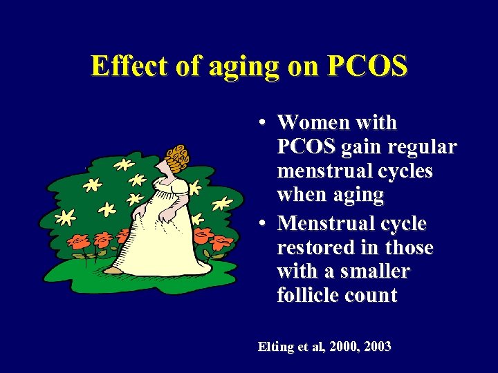 Effect of aging on PCOS • Women with PCOS gain regular menstrual cycles when
