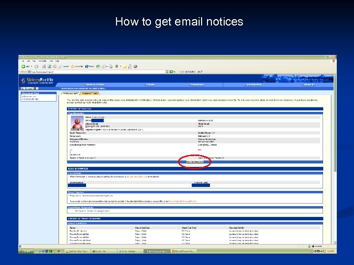 How to get email notices 