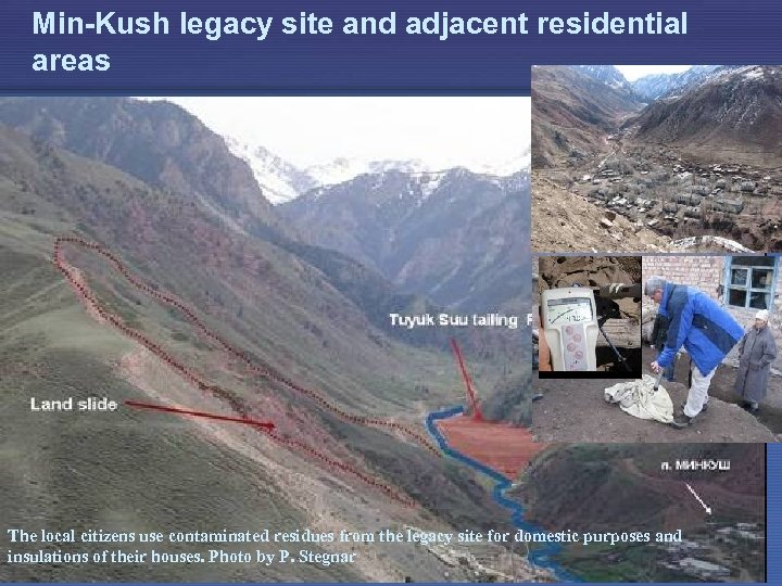 Min-Kush legacy site and adjacent residential areas The local citizens use contaminated residues from