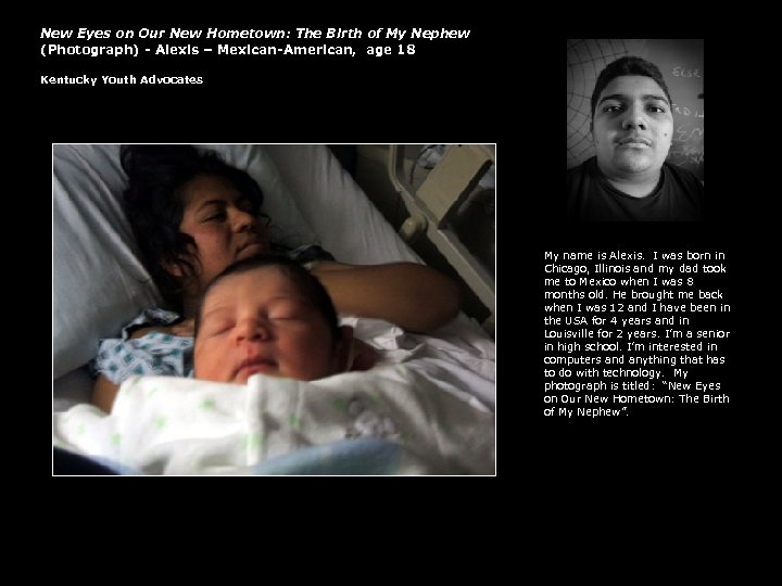 New Eyes on Our New Hometown: The Birth of My Nephew (Photograph) - Alexis