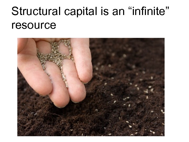 Structural capital is an “infinite” resource 