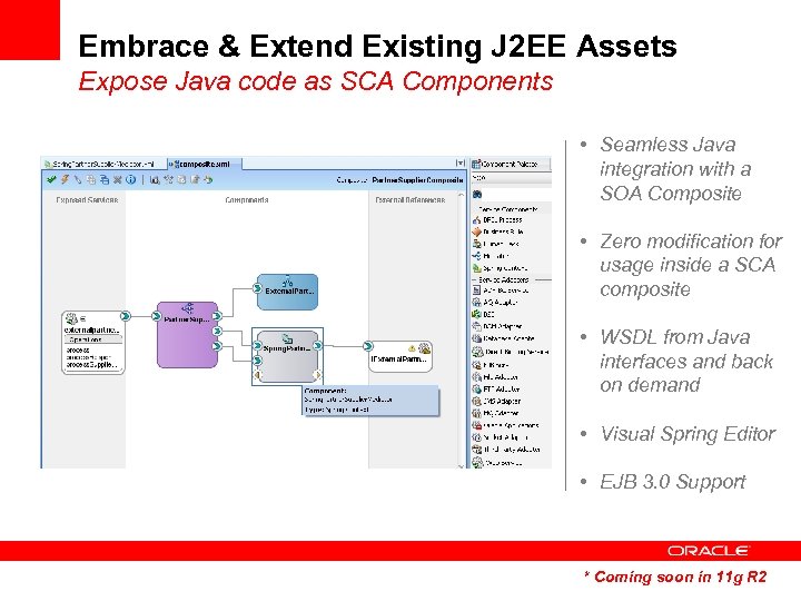 Embrace & Extend Existing J 2 EE Assets Expose Java code as SCA Components