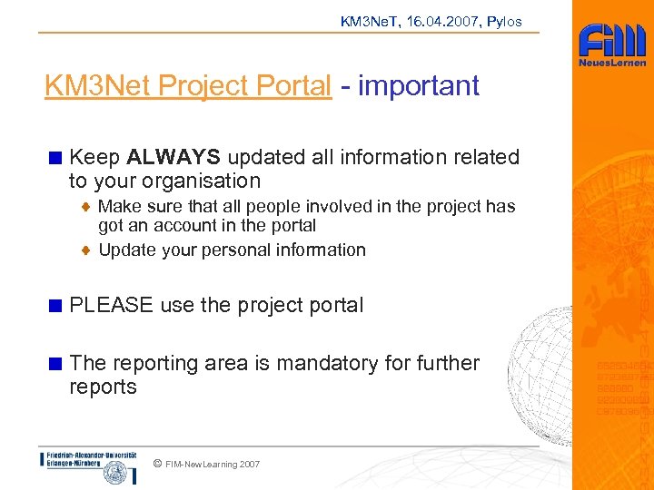 KM 3 Ne. T, 16. 04. 2007, Pylos KM 3 Net Project Portal -