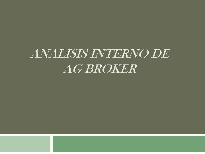 ANALISIS INTERNO DE AG BROKER 