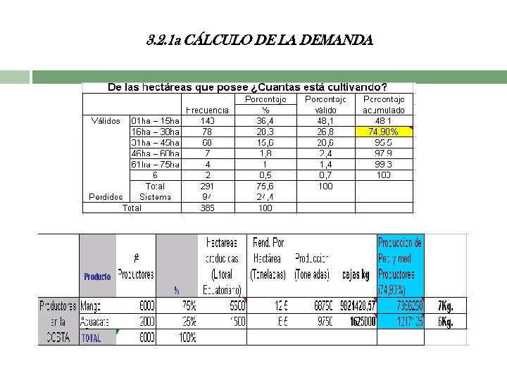 3. 2. 1 a CÁLCULO DE LA DEMANDA 