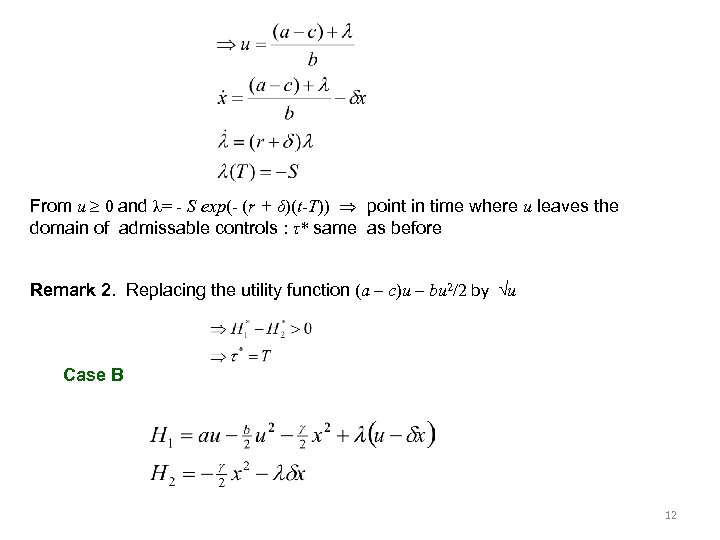 From u 0 and λ= - S exp(- (r + δ)(t-T)) point in time