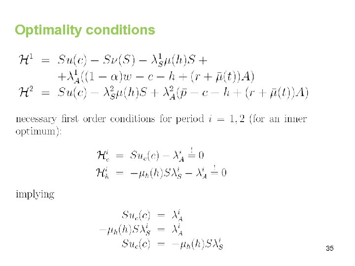 Optimality conditions 35 