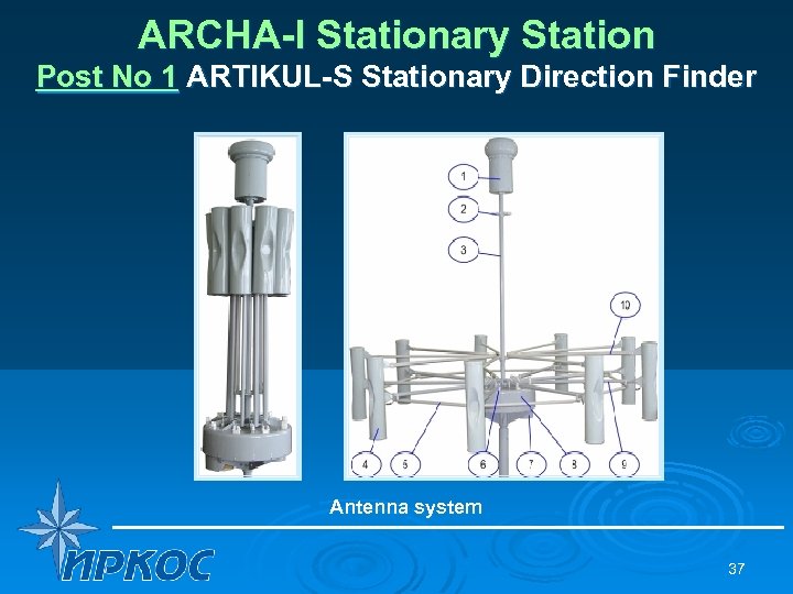 ARCHA-I Stationary Station Post No 1 ARTIKUL-S Stationary Direction Finder Antenna system 37 