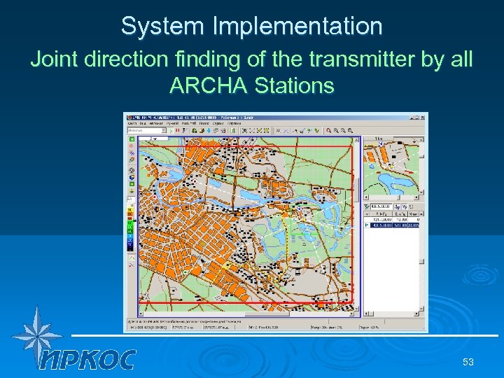 System Implementation Joint direction finding of the transmitter by all ARCHA Stations 53 