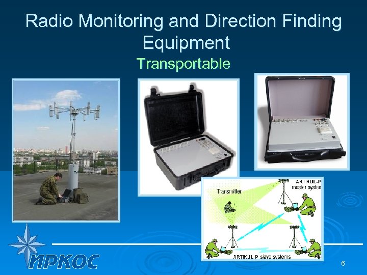 Radio Monitoring and Direction Finding Equipment Transportable 6 