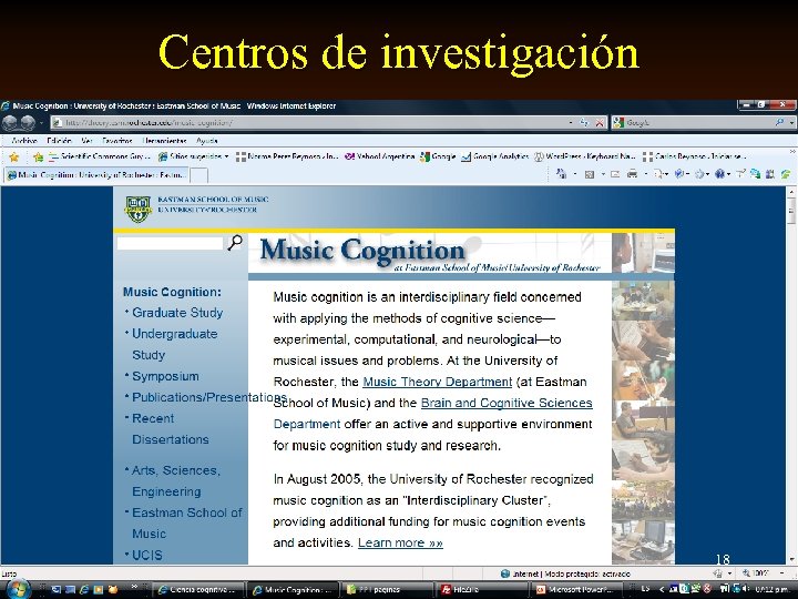 Centros de investigación 18 