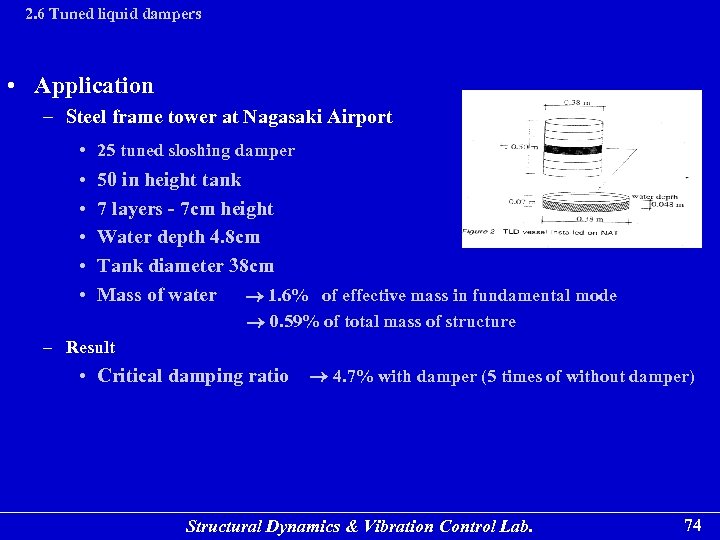 2. 6 Tuned liquid dampers • Application – Steel frame tower at Nagasaki Airport