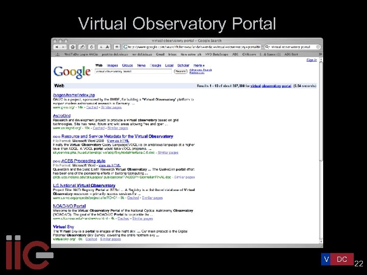 Virtual Observatory Portal V DC 22 