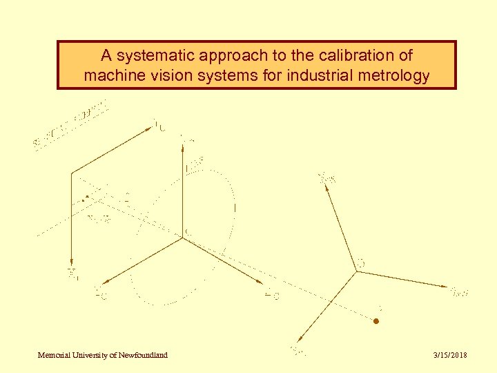 A systematic approach to the calibration of machine vision systems for industrial metrology Memorial