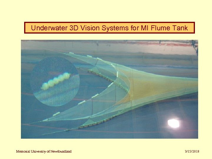 Underwater 3 D Vision Systems for MI Flume Tank Memorial University of Newfoundland 3/15/2018