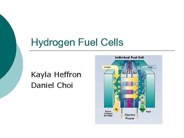 Hydrogen Fuel Cells Kayla Heffron Daniel Choi 