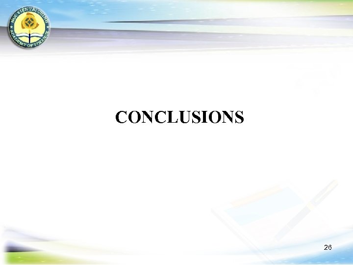 CONCLUSIONS 26 