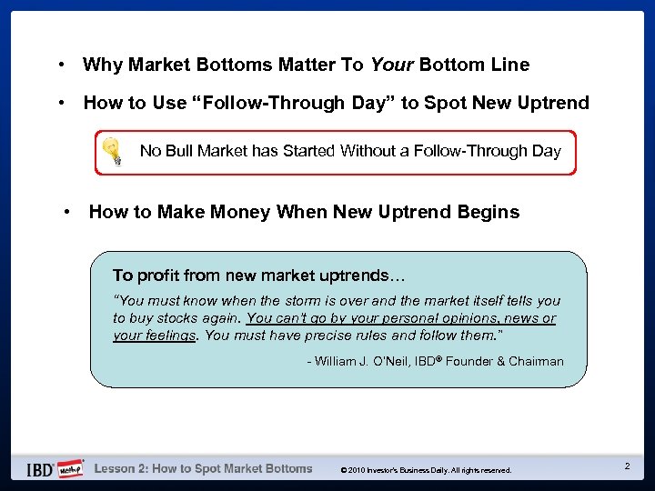  • Why Market Bottoms Matter To Your Bottom Line • How to Use