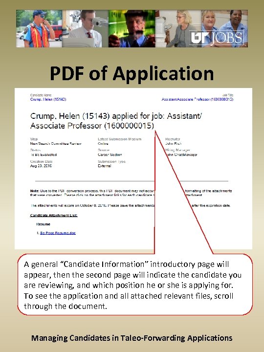 PDF of Application A general “Candidate Information” introductory page will appear, then the second