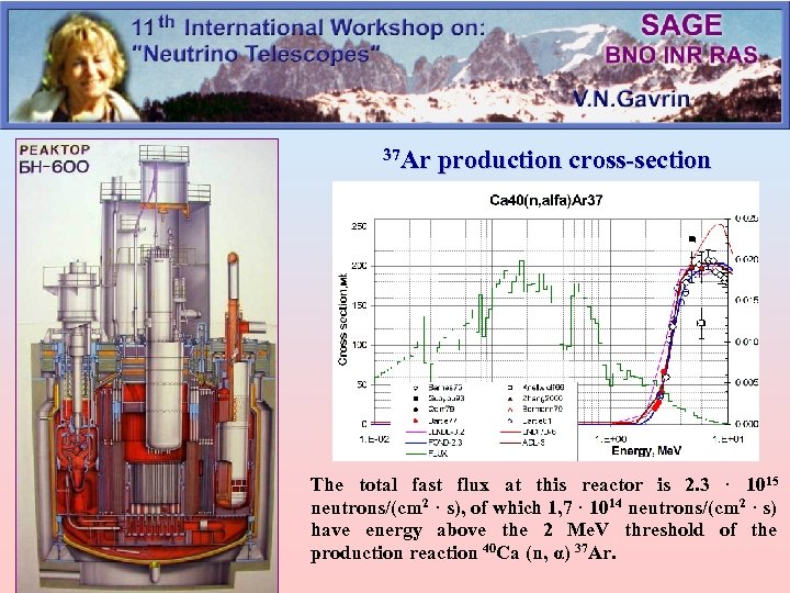 37 Ar production cross-section The total fast flux at this reactor is 2. 3