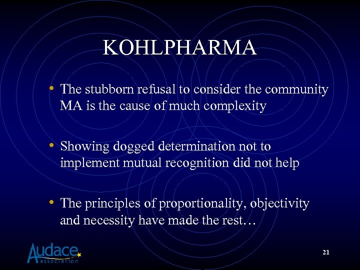 KOHLPHARMA • The stubborn refusal to consider the community MA is the cause of