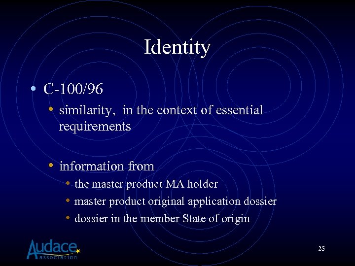 Identity • C-100/96 • similarity, in the context of essential requirements • information from