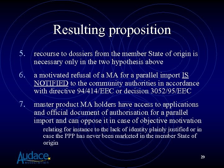 Resulting proposition 5. recourse to dossiers from the member State of origin is necessary