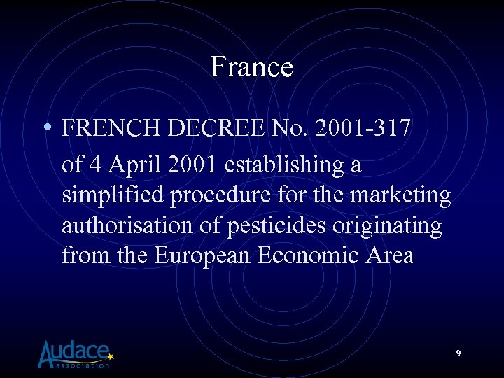 France • FRENCH DECREE No. 2001 -317 of 4 April 2001 establishing a simplified