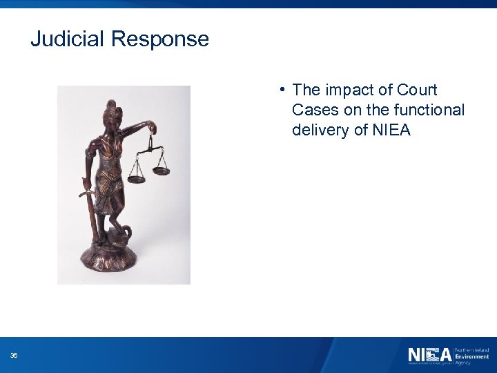 Judicial Response • The impact of Court Cases on the functional delivery of NIEA