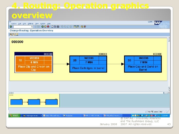 4. Routing: Operation graphics overview January 2008 © SAP AG - University Alliances and