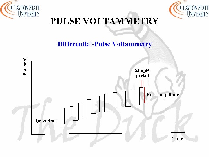 PULSE VOLTAMMETRY Potential Differential-Pulse Voltammetry Sample period Pulse amplitude Quiet time Time 