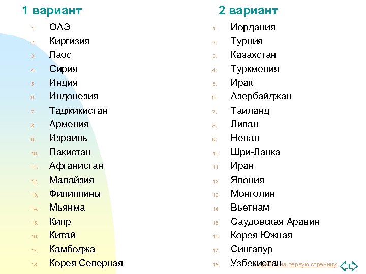 1 вариант 1. 2. 3. 4. 5. 6. 7. 8. 9. 10. 11. 12.