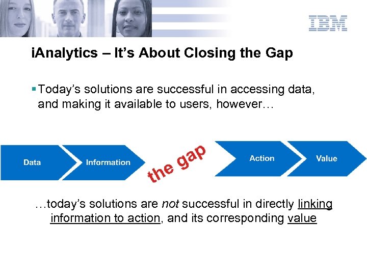 i. Analytics – It’s About Closing the Gap § Today’s solutions are successful in