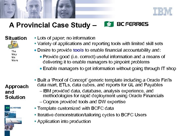 A Provincial Case Study – Situation The Way We Were Approach and Solution §