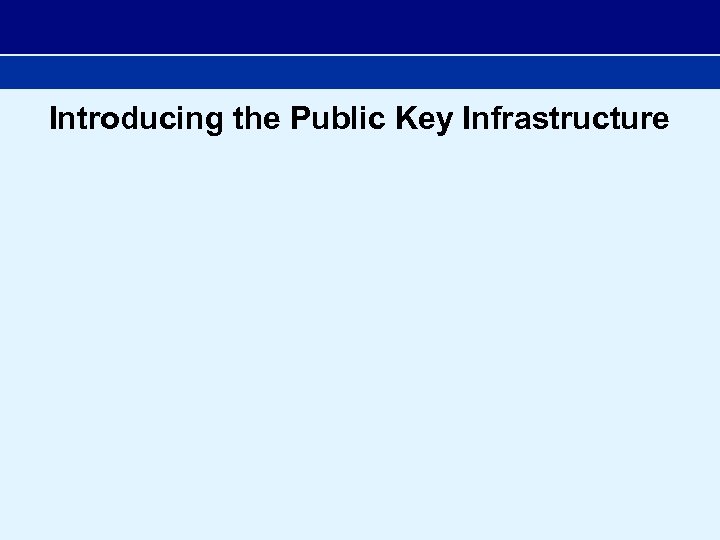 Introducing the Public Key Infrastructure 