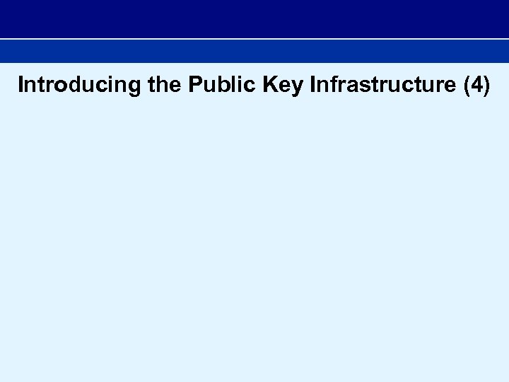 Introducing the Public Key Infrastructure (4) 