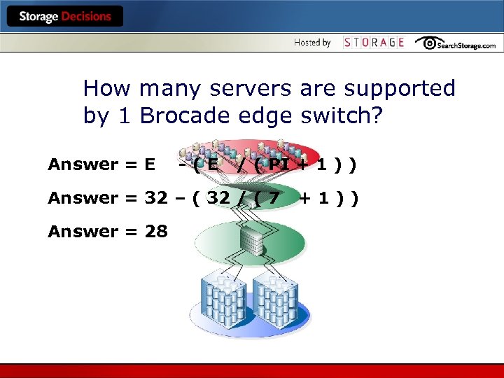 How many servers are supported by 1 Brocade edge switch? Answer = E -(E