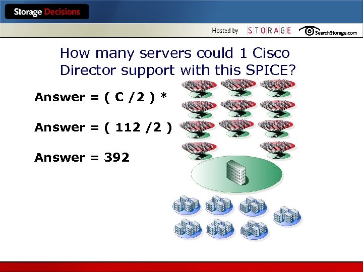 How many servers could 1 Cisco Director support with this SPICE? Answer = (