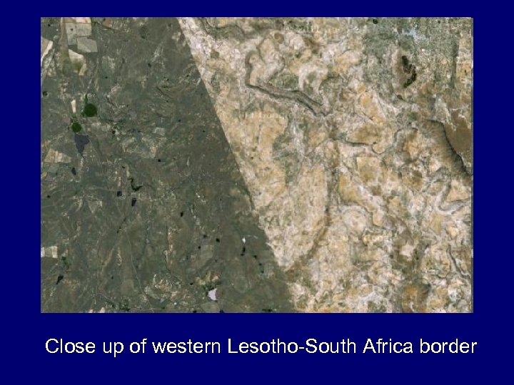 Close up of western Lesotho-South Africa border 