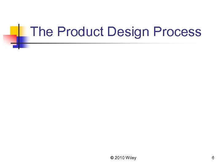 The Product Design Process © 2010 Wiley 6 