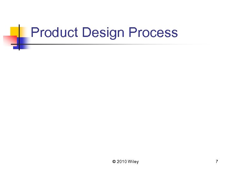 Product Design Process © 2010 Wiley 7 