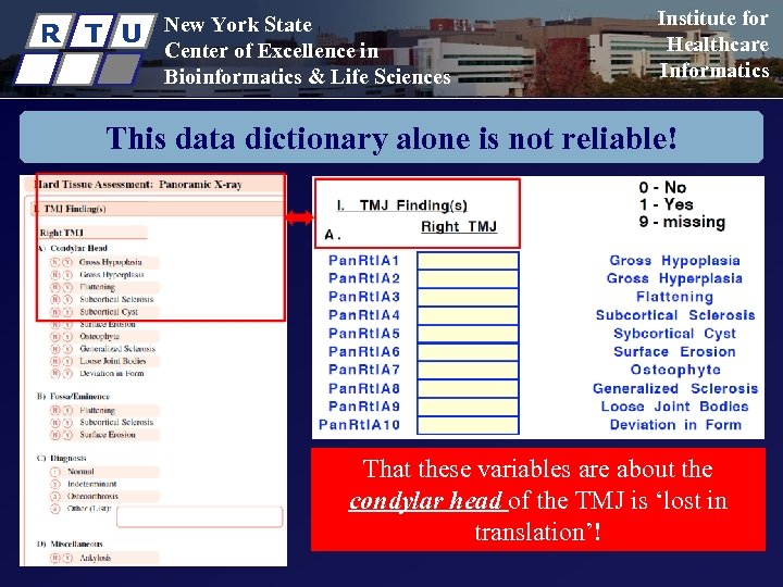 R T U New York State Center of Excellence in Bioinformatics & Life Sciences