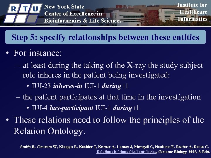 R T U New York State Center of Excellence in Bioinformatics & Life Sciences